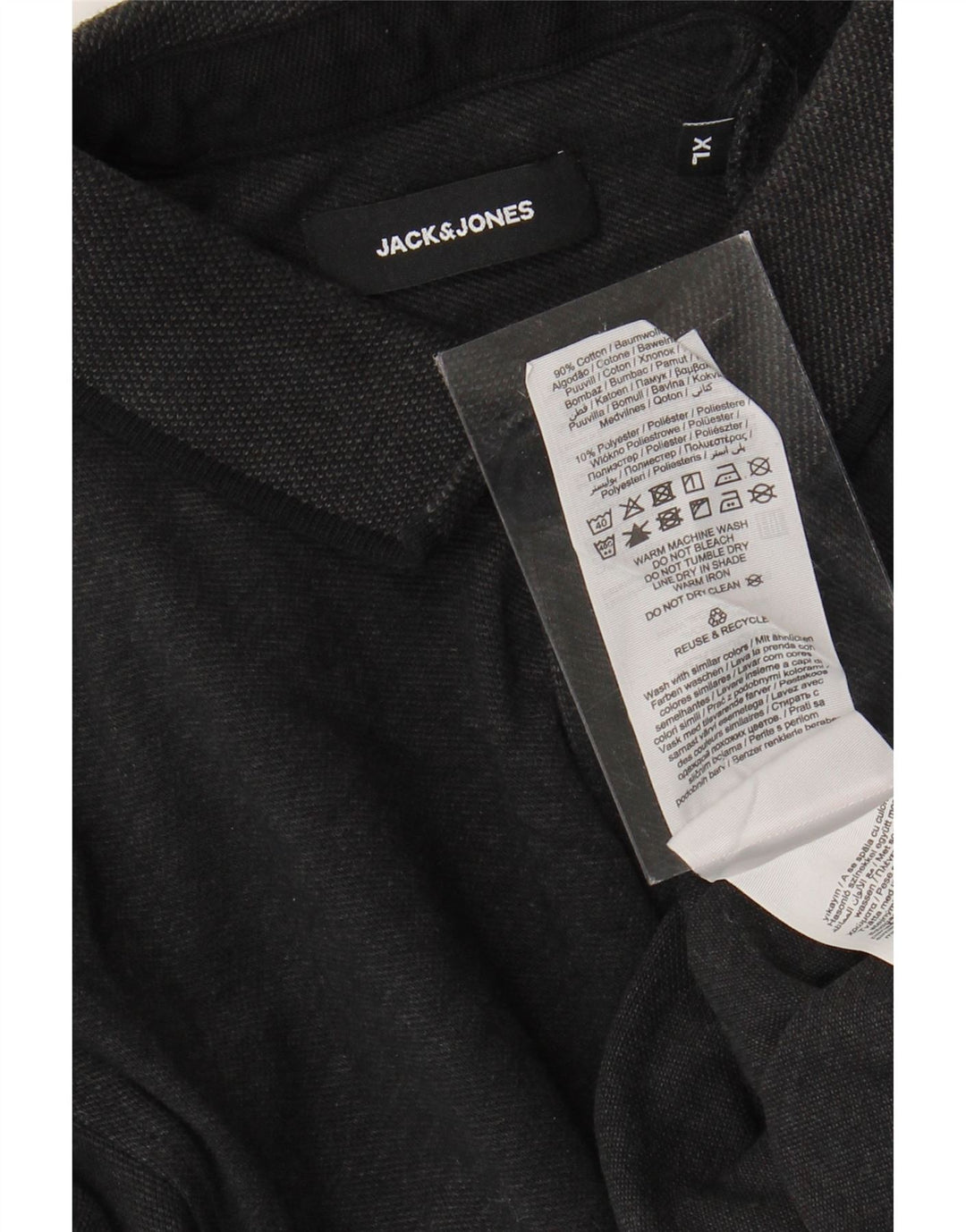 Camisa polo masculina JACK & JONES XL cinza algodão