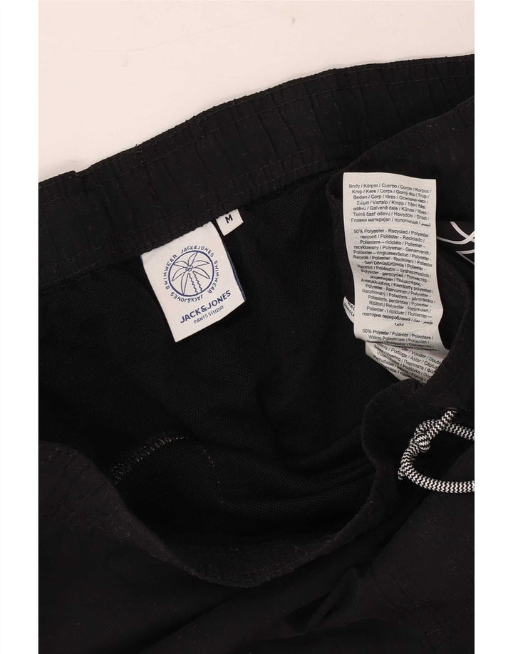 Shorts de natação masculino Jack & Jones gráfico médio preto poliéster