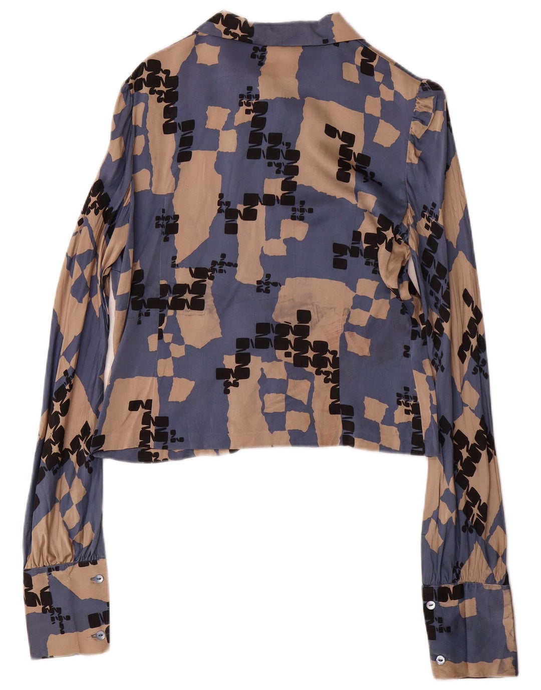 LES COPAINS Conjunto de saia feminina de 2 peças IT 42 Médio W28 Seda geométrica azul