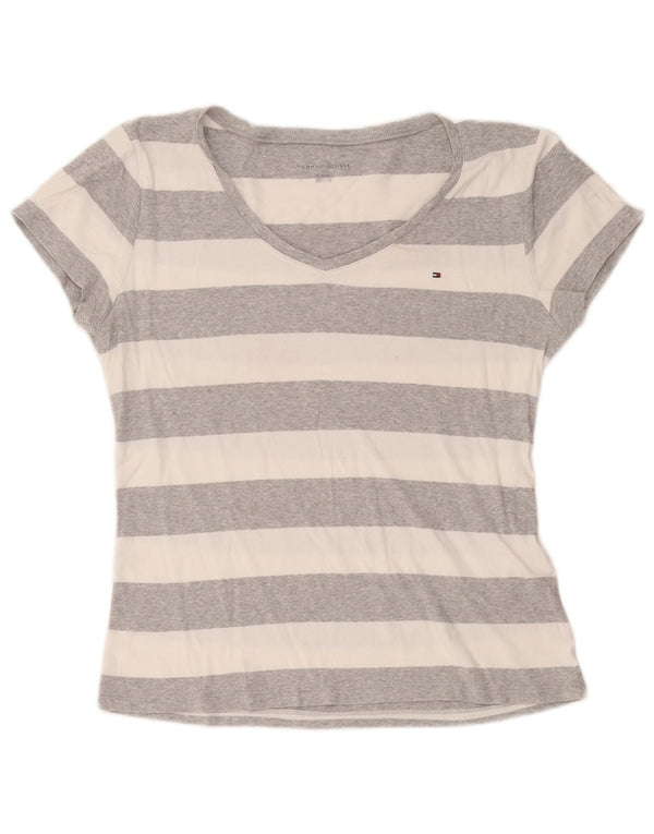 Camiseta Tommy Hilfiger Mulher Top UK 18 XL Listrado Cinza