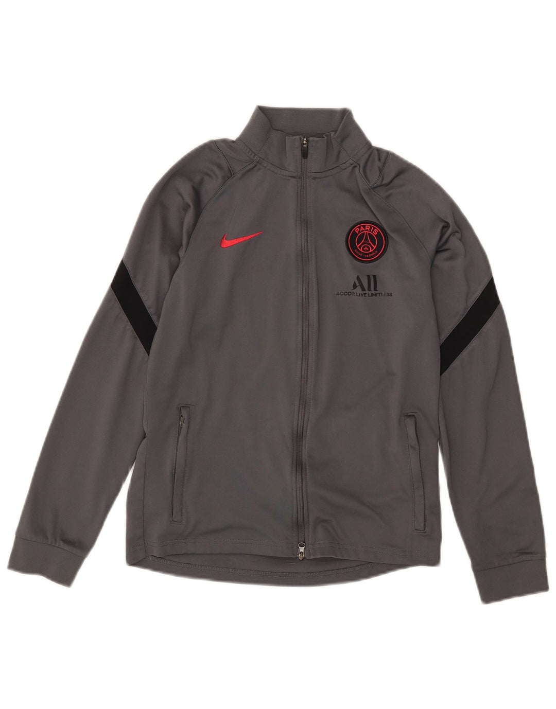 Jaqueta Nike Boys Paris Saint-Germain Tracksuit 12-13 anos grande cinza