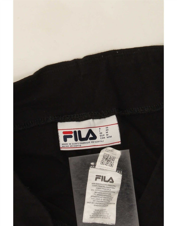 Fila Womens Graphic Crop Leggings UK 12 Médio Algodão Preto