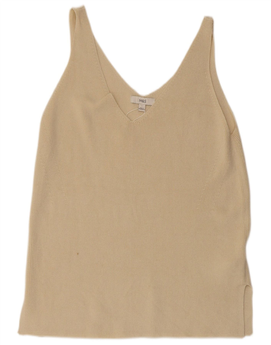 Colete feminino Marks & Spencer UK 14 grande algodão bege