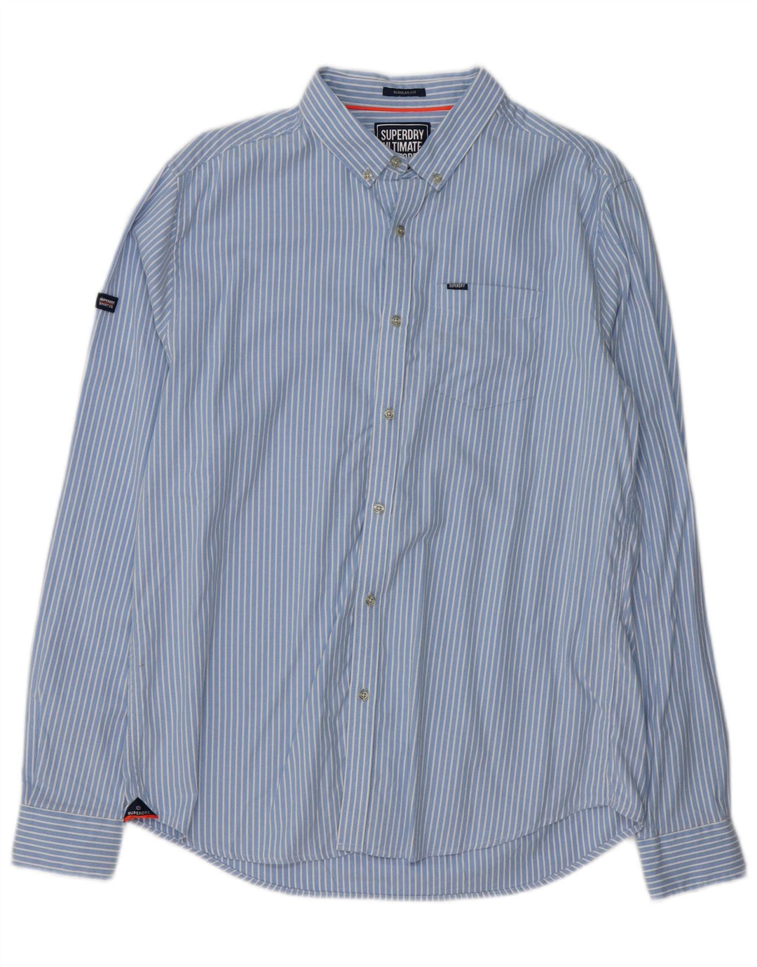Camisa masculina regular SUPERDRY XL listrada azul