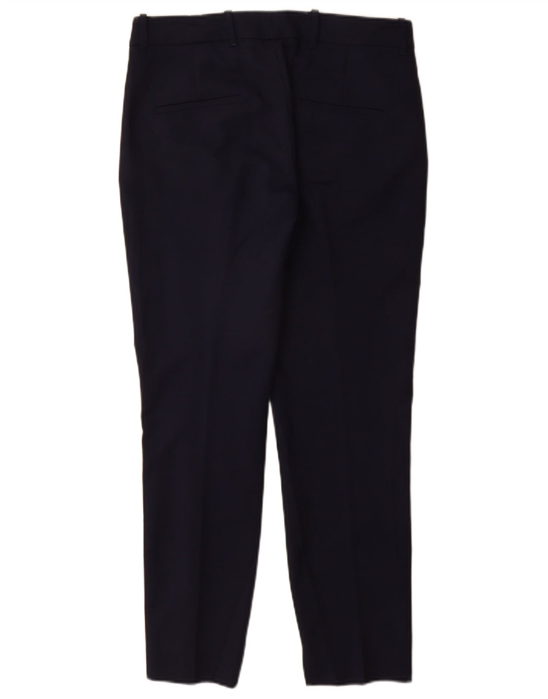 Calça feminina Zara Slim Suit médio W28 L29 algodão azul marinho