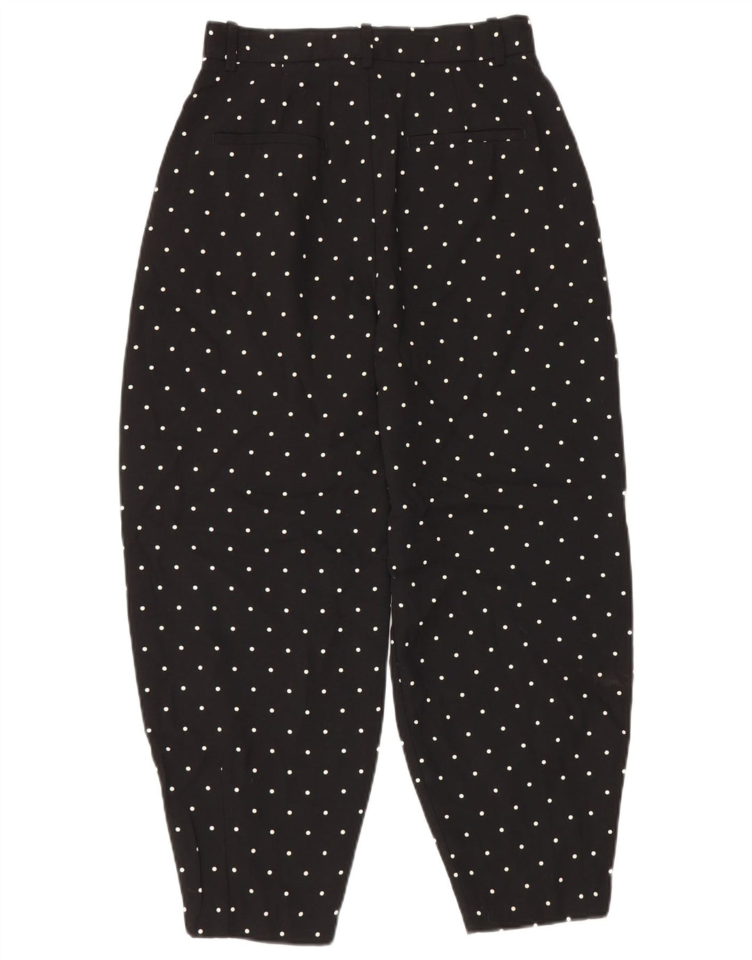 Calça harém feminina Zara pequena W26 L26 bolinhas pretas