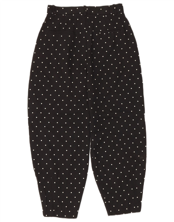 Calça harém feminina Zara pequena W26 L26 bolinhas pretas