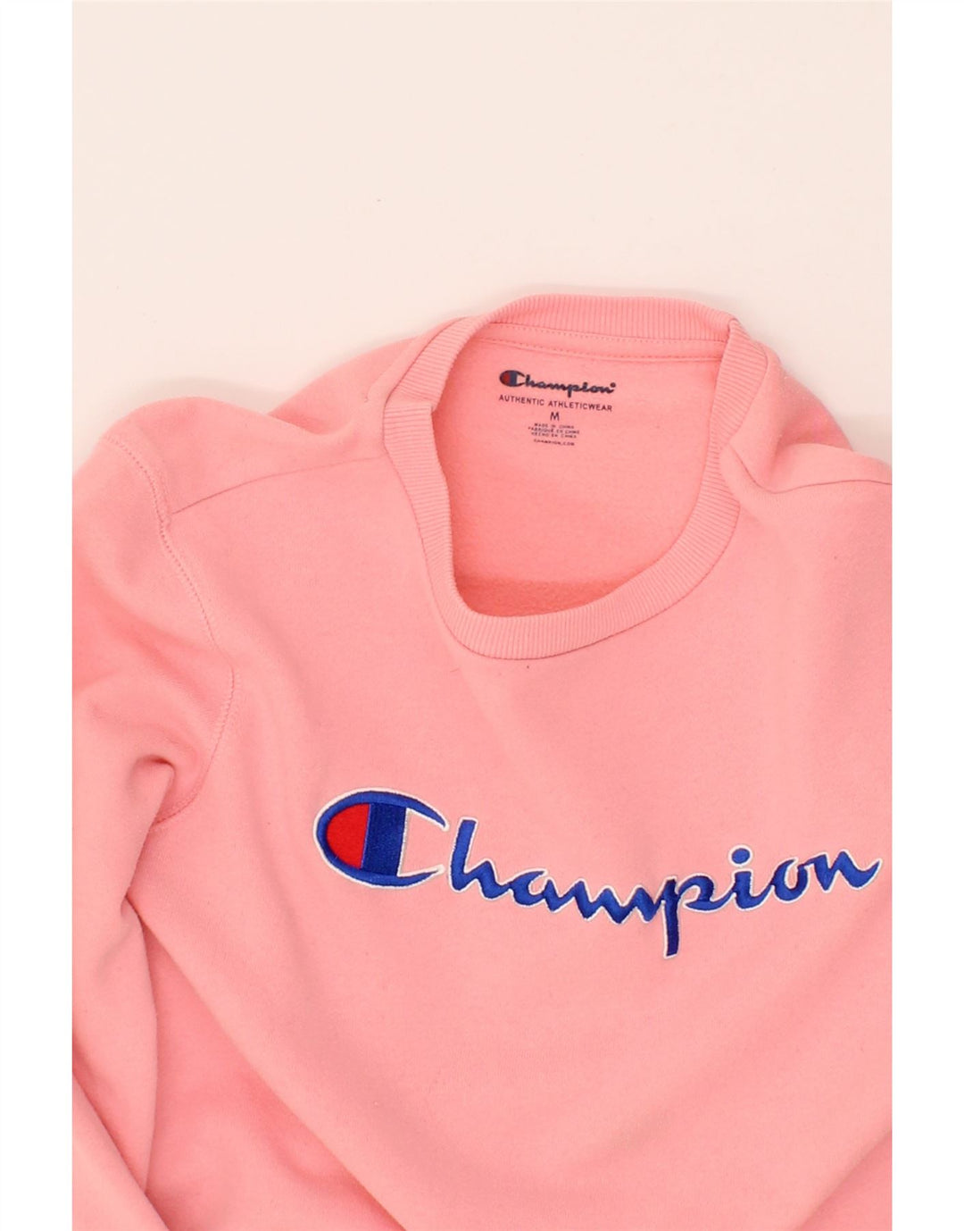 CHAMPION Girls Graphic Sweatshirt Jumper 9-10 Years Medium Pink Cotton Vintage Champion and Second-Hand Champion from Messina Hembry 