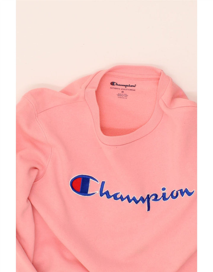 CHAMPION Girls Graphic Sweatshirt Jumper 9-10 Years Medium Pink Cotton Vintage Champion and Second-Hand Champion from Messina Hembry 