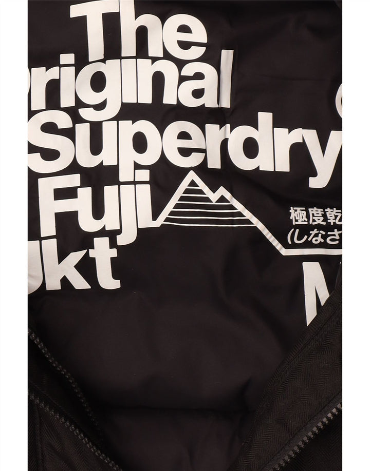 Jaqueta acolchoada com capuz masculina Superdry UK 38 poliéster preto médio