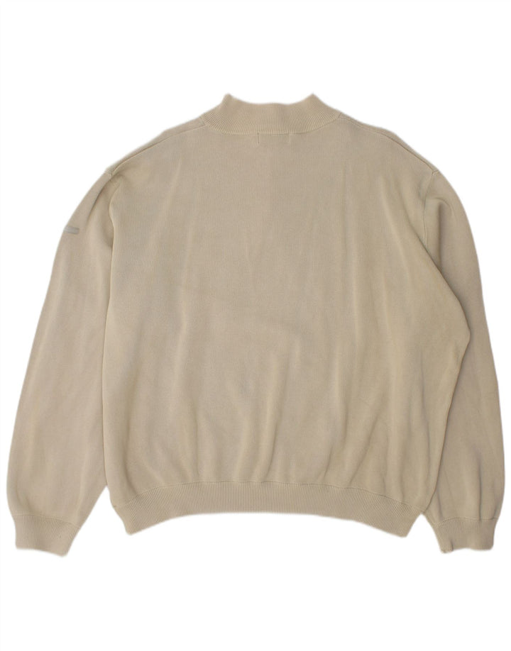 Suéter masculino Marks & Spencer com zíper e gola 2XL algodão bege