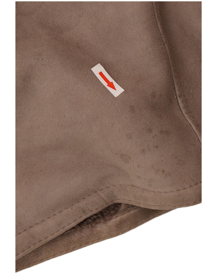 Casaco feminino vintage de corte grande IT 46 Shearling cinza grande