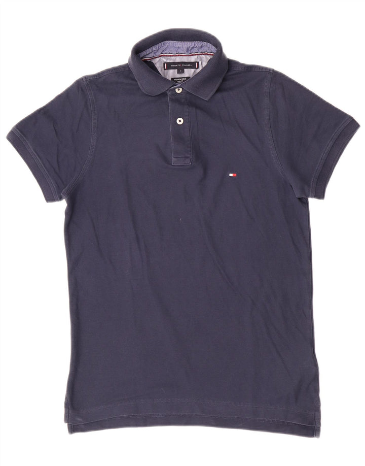 Camisa polo masculina Tommy Hilfiger pequena algodão azul marinho