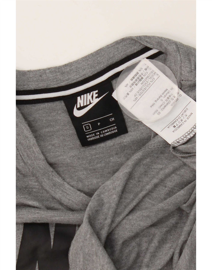 Camiseta Nike masculina gráfica top pequeno poliéster manchado cinza