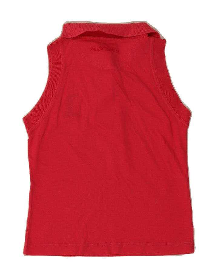 SERGIO TACCHINI Girls Sleeveless Polo Shirt 9-10 Years Pink Vintage Sergio Tacchini and Second-Hand Sergio Tacchini from Messina Hembry 