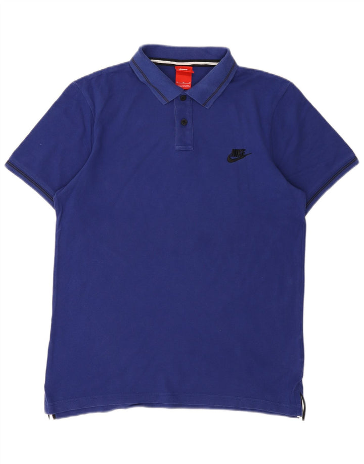 Camisa polo masculina Nike médio azul algodão
