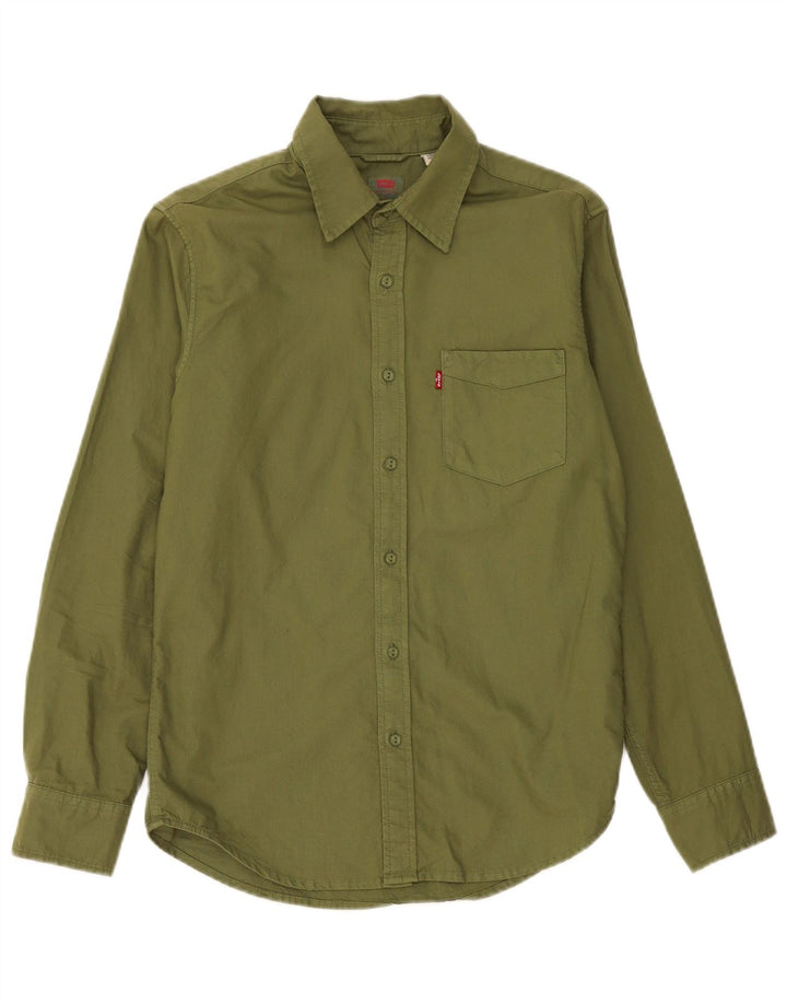 Camisa masculina Levi's Standard Fit pequena de algodão cáqui