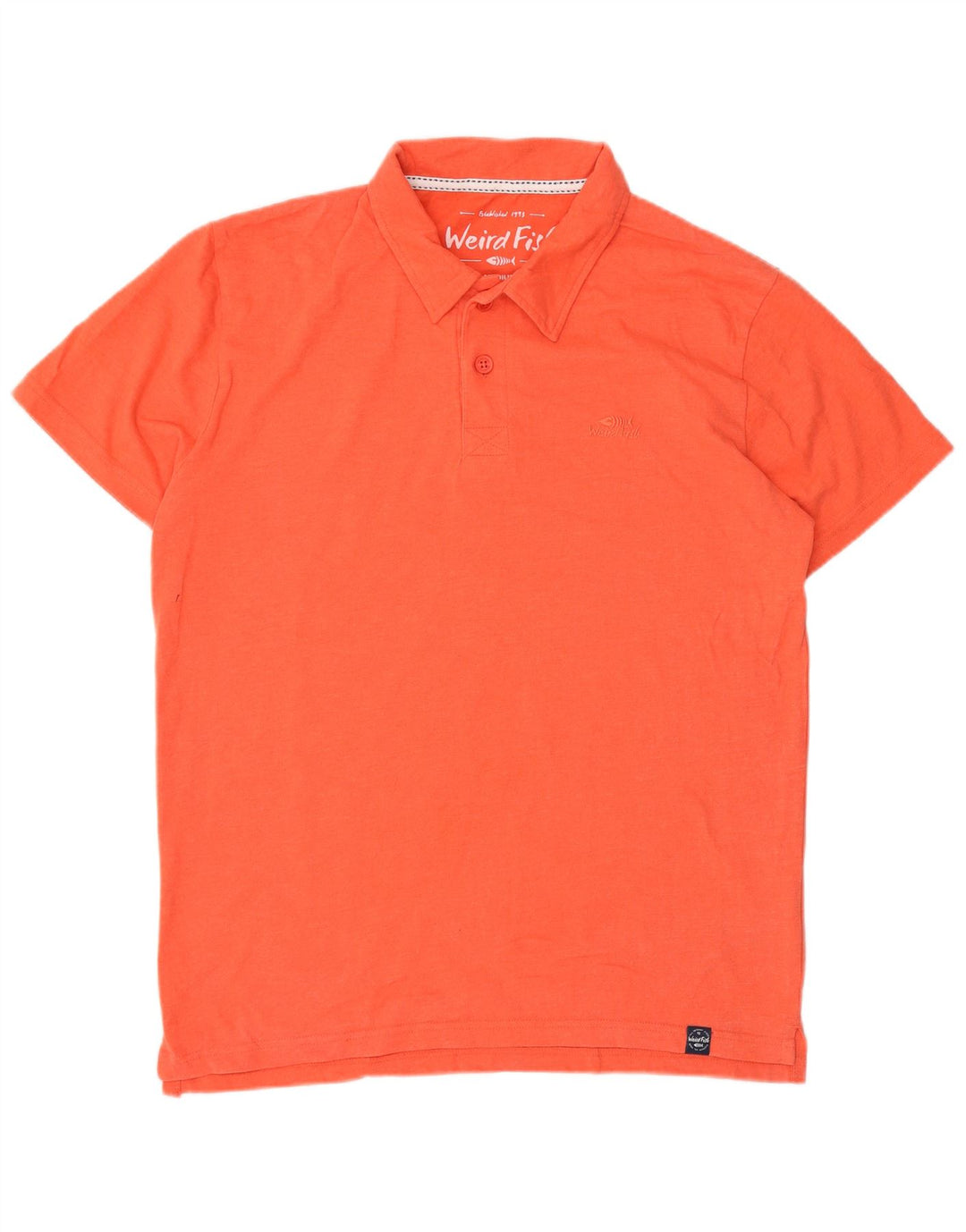 Camisa polo masculina Weird Fish algodão laranja médio