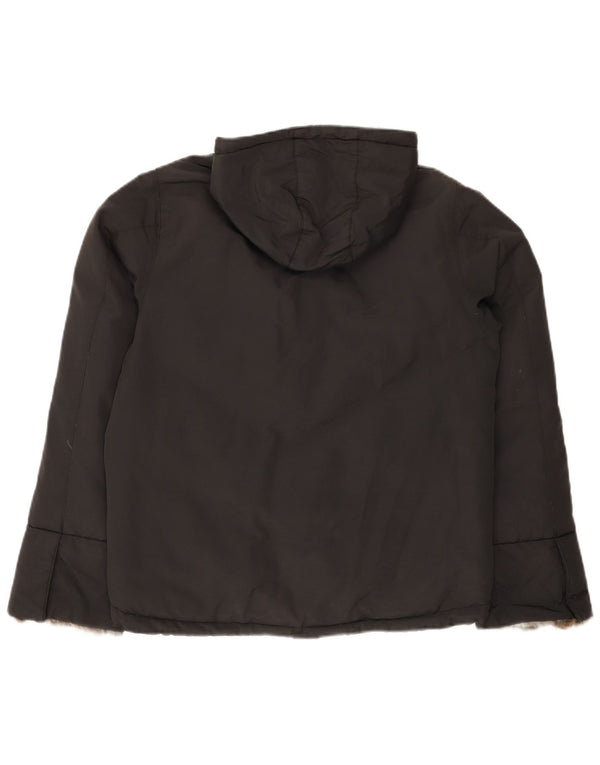 Jaqueta feminina acolchoada com capuz Woolrich UK 14 nylon preto médio