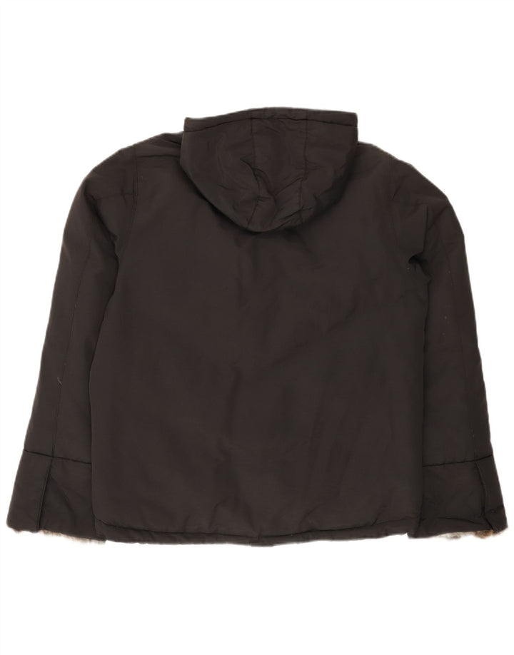Jaqueta feminina acolchoada com capuz Woolrich UK 14 nylon preto médio