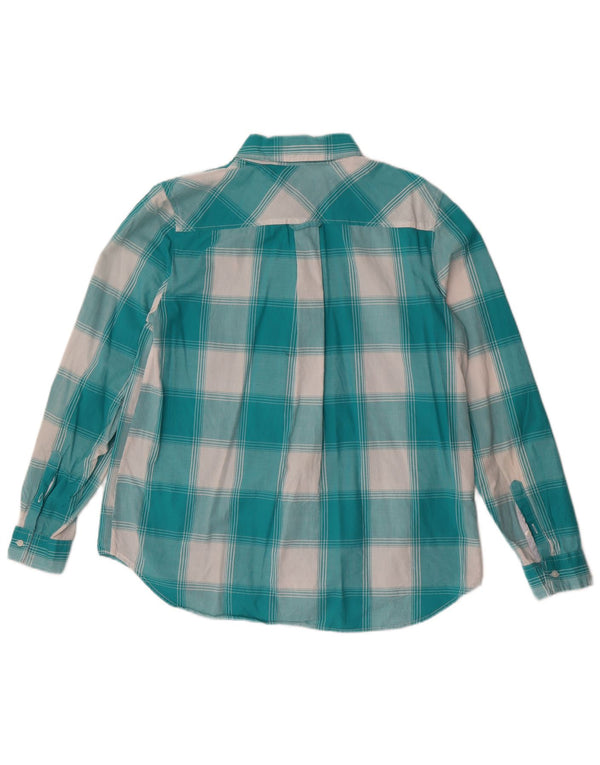 Camisa Tommy Hilfiger Feminina Relaxed Fit Reino Unido 16 Grande Xadrez Turquesa