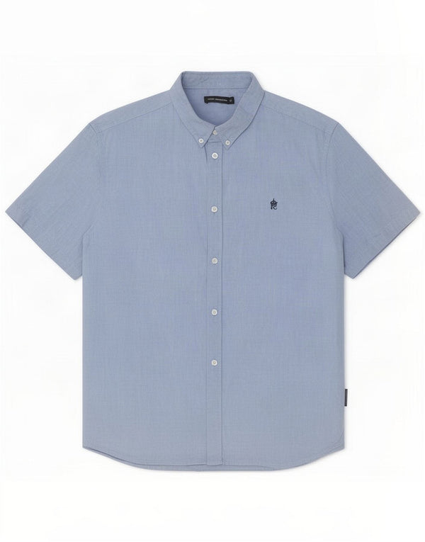 Camisa masculina de manga curta French Connection 2XL algodão azul