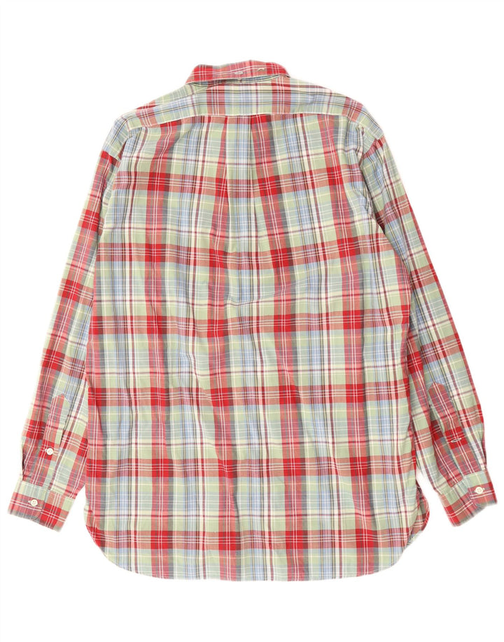 Camisa masculina RALPH LAUREN de algodão xadrez verde médio