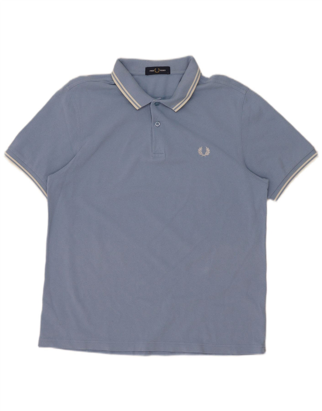 Camisa polo masculina Fred Perry grande algodão listrado azul