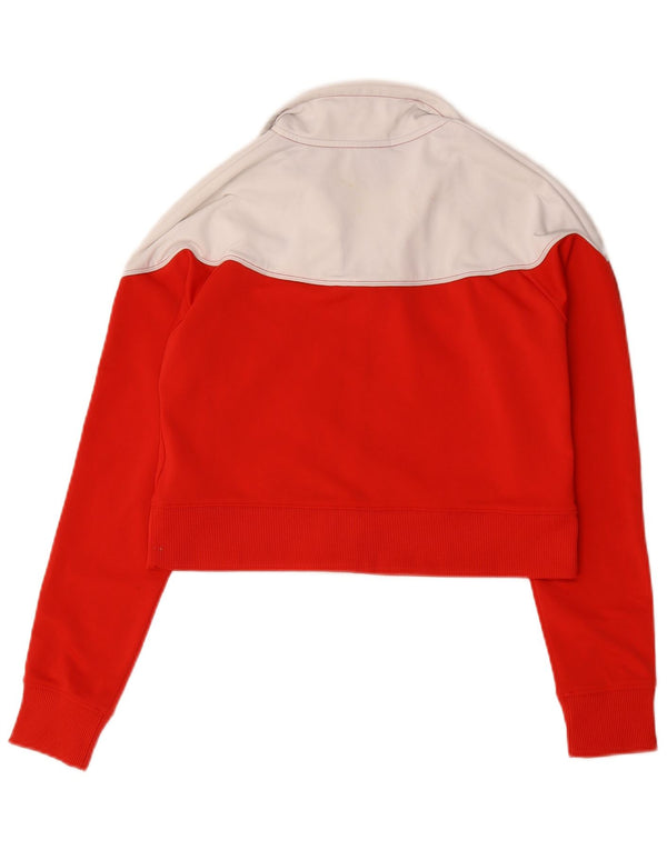 Nike Womens Loose Fit Crop Tracksuit Top Jacket UK 10 Small Red Colourblock