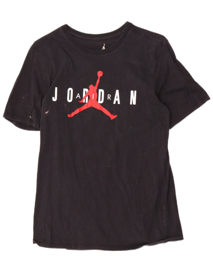 Camiseta Jordan masculina gráfica Top médio algodão preto