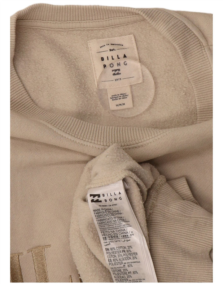 Suéter feminino Billabong de grandes dimensões UK 12 médio algodão branco