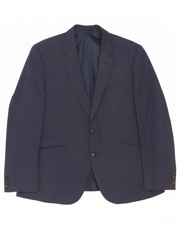 Marks & Spencer Mens Tailored Fit 2 Button Blazer Jacket UK 46 XL Navy Blue