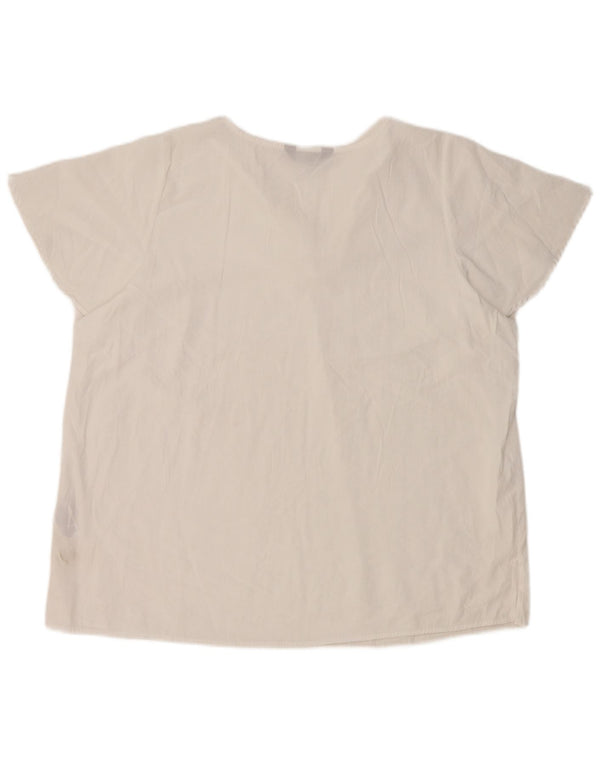 Blusa feminina Marks & Spencer UK 20 2XL viscose branca