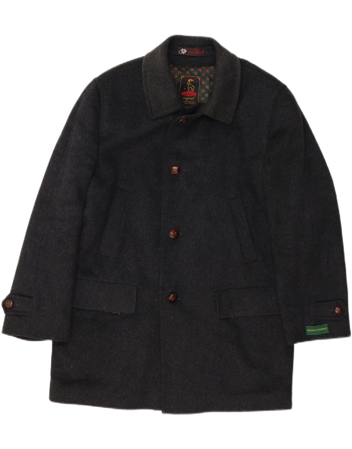 Steinbock Sobretudo masculino solto EU 44 XS lã preta