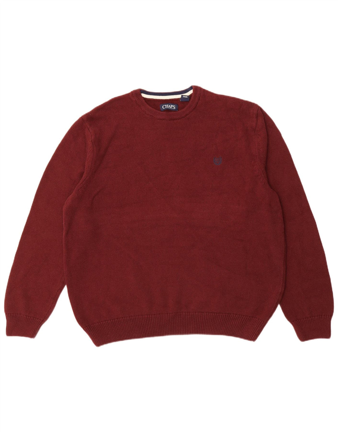 Suéter masculino CHAPS com gola redonda 2XL algodão Borgonha