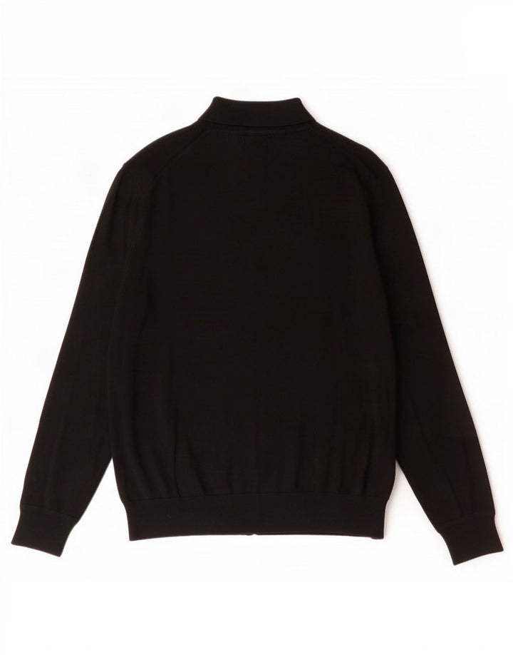 Suéter cardigã masculino Marks & Spencer grande lã merino preta