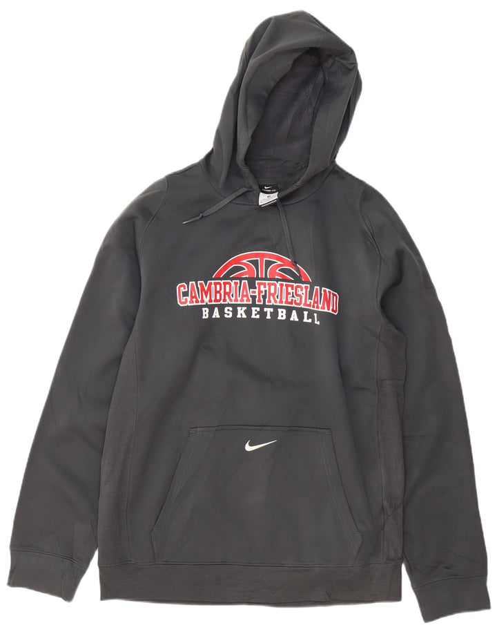 NIKE Mens Graphic Hoodie Jumper Médio Cinza Poliéster