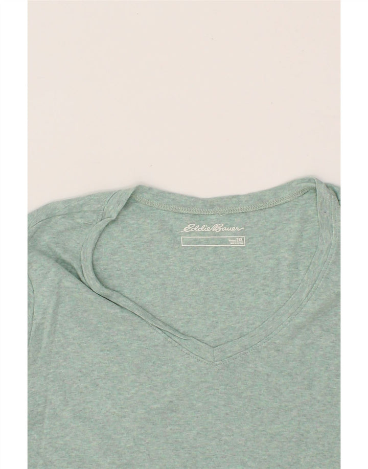 EDDIE BAUER Womens T-Shirt Top UK 20 2XL Green Cotton Vintage Eddie Bauer and Second-Hand Eddie Bauer from Messina Hembry 