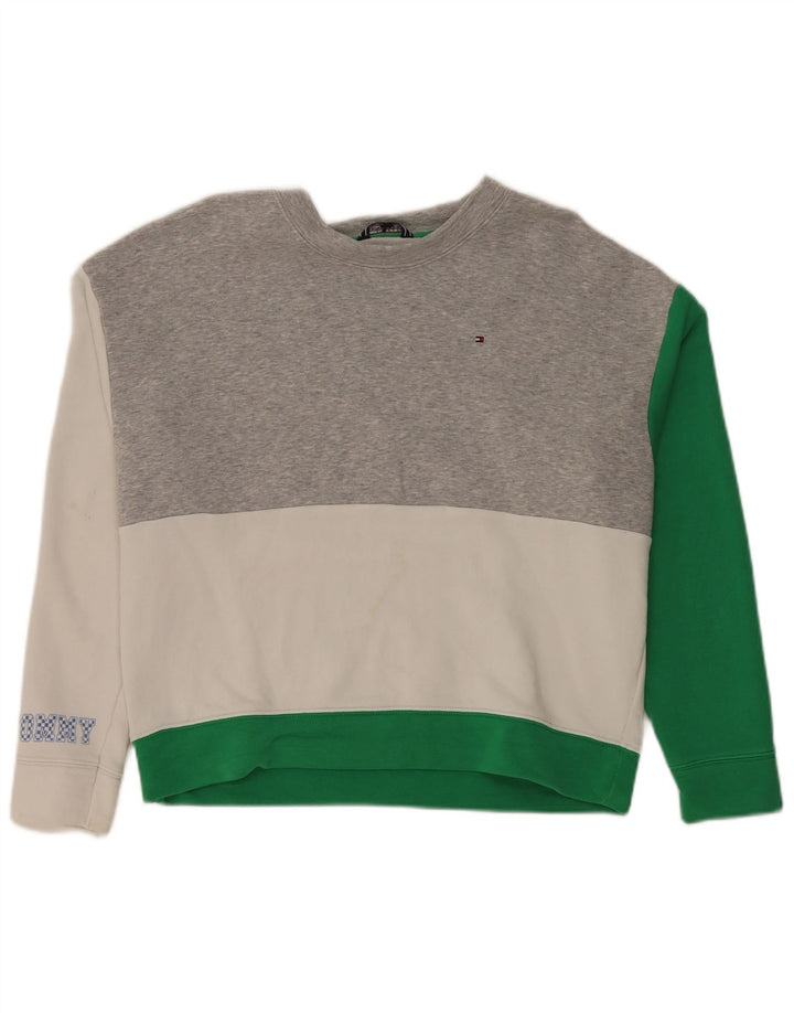 Tommy Hilfiger moletom gráfico feminino jumper UK 14 médio multicolorido