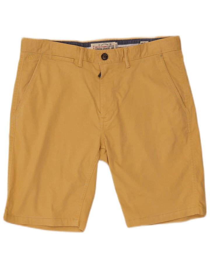 Fat Face Mens Chino Shorts W34 Grande Algodão Amarelo