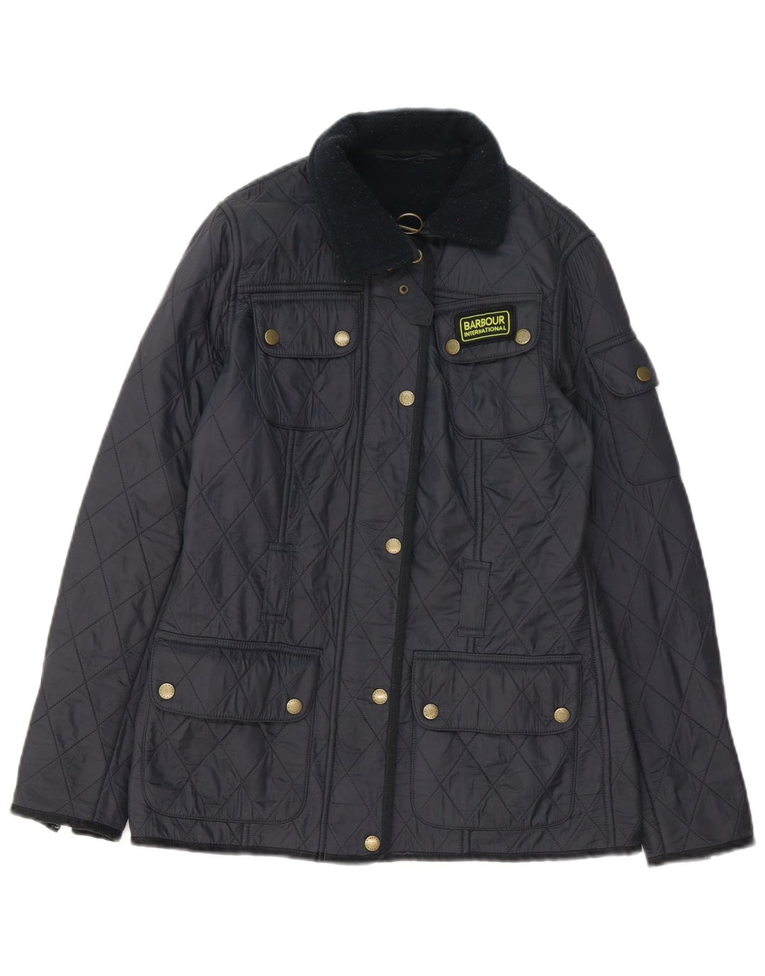 Jaqueta acolchoada feminina Barbour UK 8 pequena azul marinho