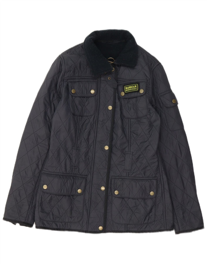 Jaqueta acolchoada feminina Barbour UK 8 pequena azul marinho