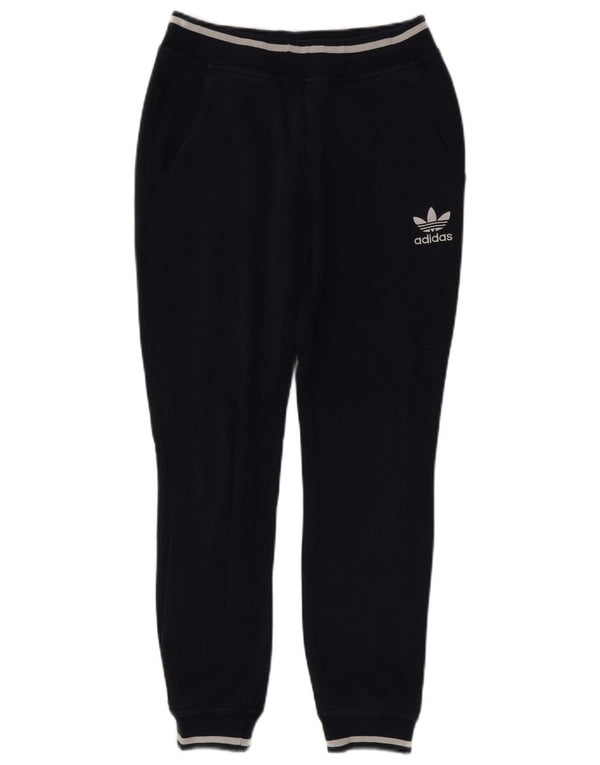 Calça de treino feminina Adidas Joggers UK 8 pequeno algodão azul marinho