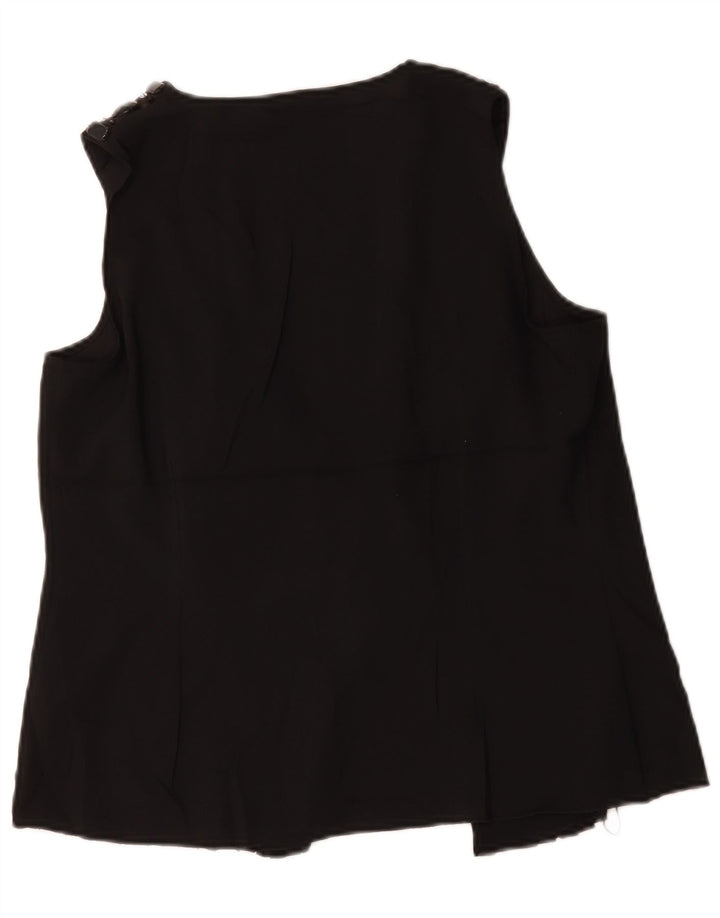 Blusa feminina sem mangas Autograph da Marks & Spencer Reino Unido 12 médio preto