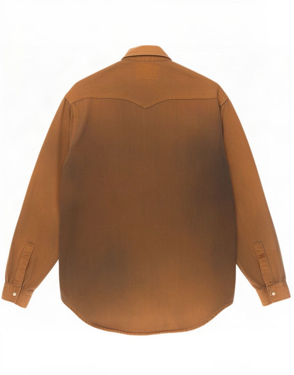 Camisa jeans masculina Levi's de algodão marrom médio