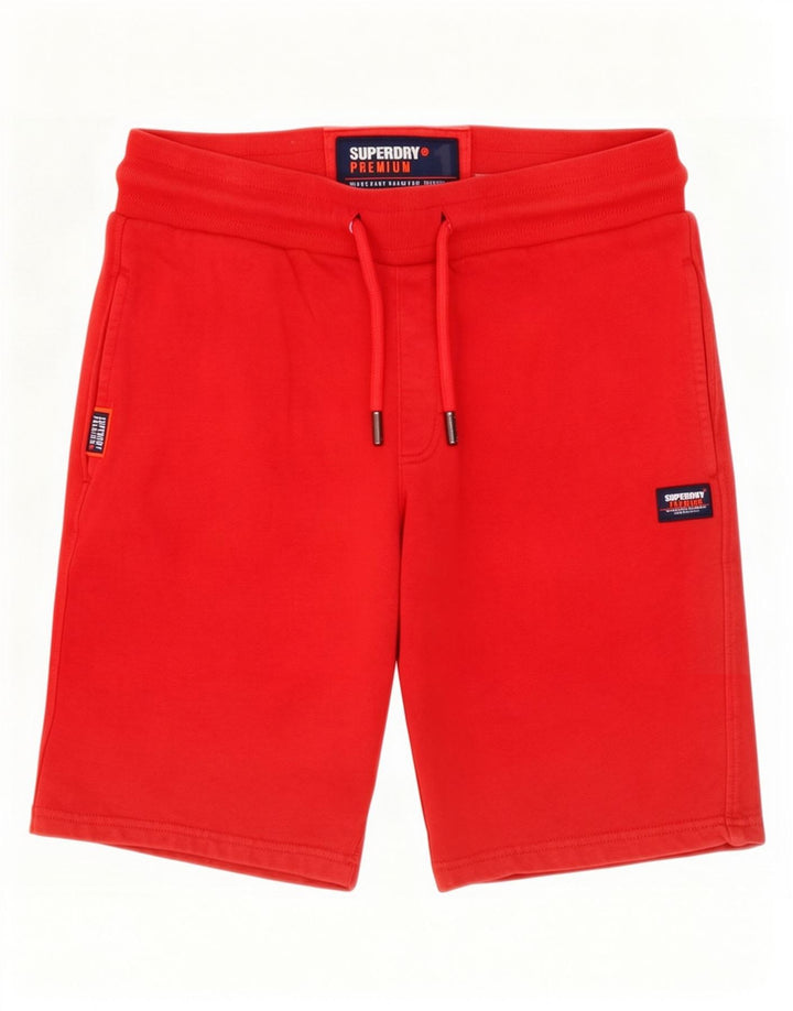 Superdry Mens Sport Shorts Médio Algodão Vermelho