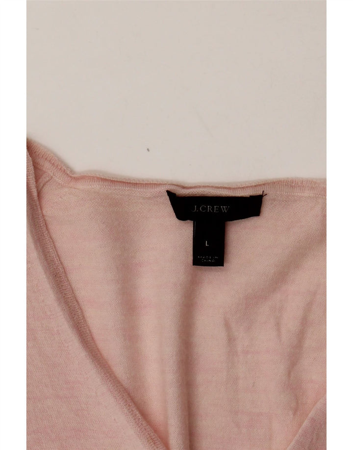 Suéter feminino J. Crew com decote em V Reino Unido 14 grande rosa