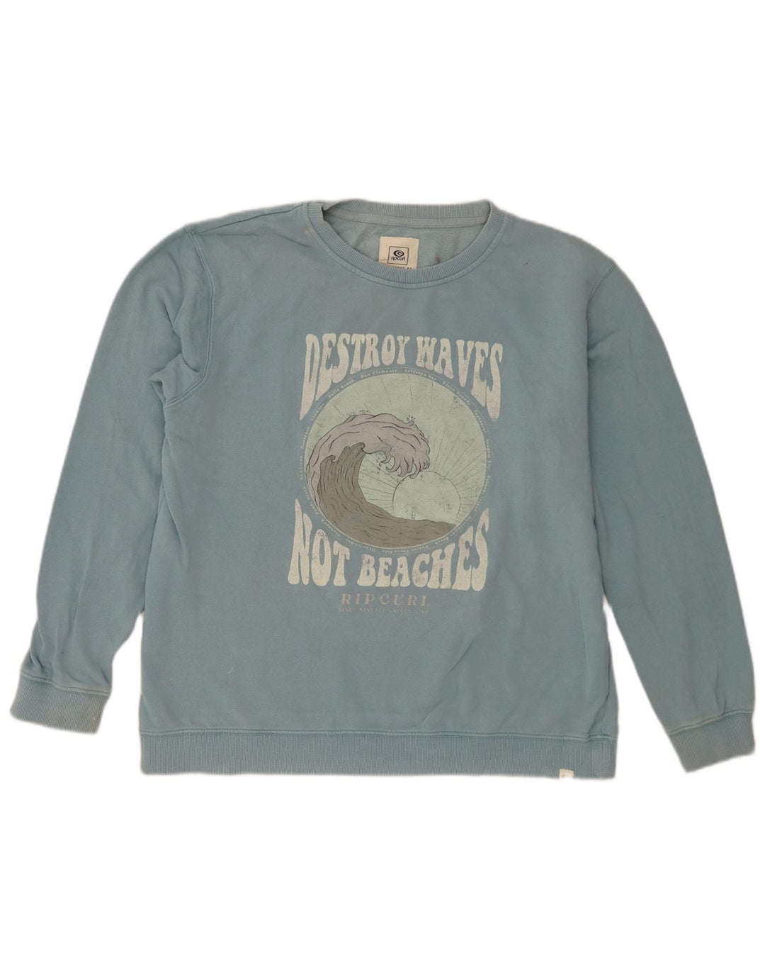 Rip Curl moletom gráfico masculino jumper pequeno azul algodão