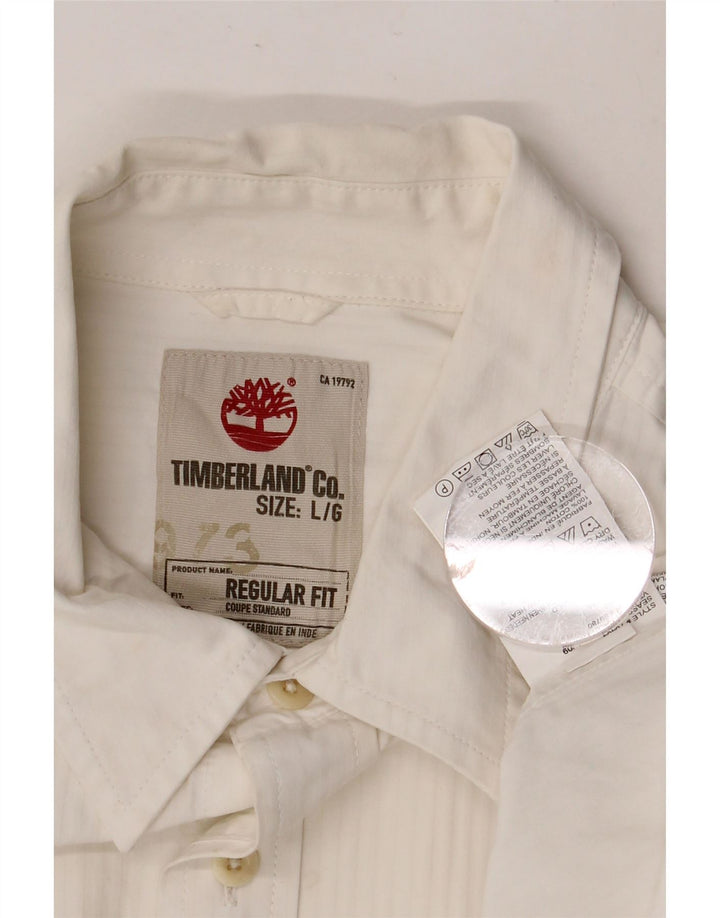 Camisa masculina TIMBERLAND Regular Fit grande algodão branco