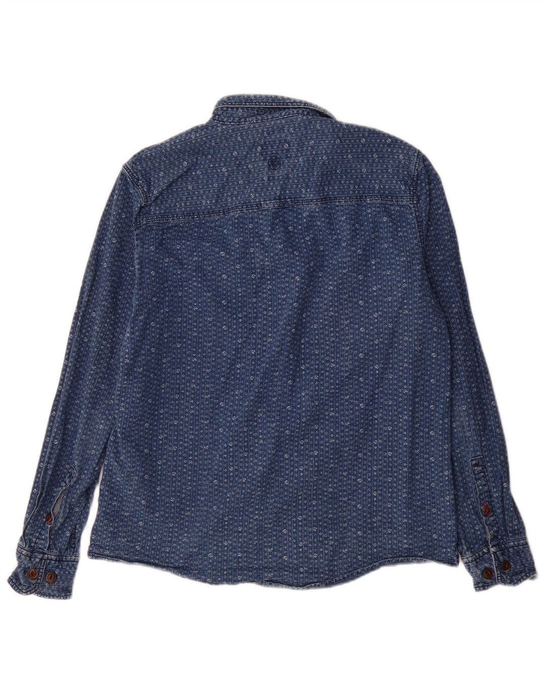 Camisa jeans masculina Fat Face Classic Fit algodão floral azul médio